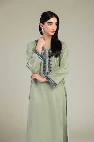 Embroidered | Cambric | Long Mint Kurta | GBP 30.00