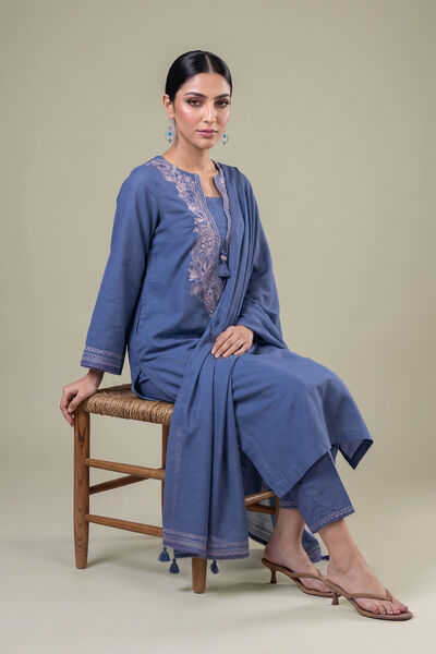 Embroidered | Light Khaddar | Blue Khaddar Dupatta | GBP 30.00