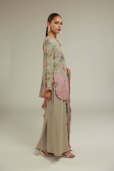 Embroidered | Raw Silk | Relaxed Summer Pants | GBP 25.00