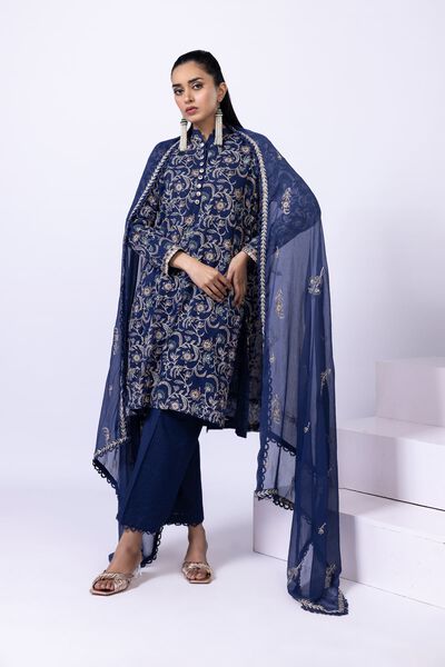 Embroidered | Polyester Crinkle Chiffon | Kurta | GBP 60.00