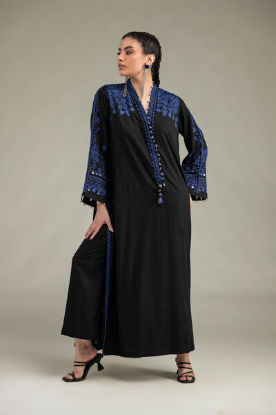 Embroidered | Raw Silk | Black Silk Pants | GBP 30.00