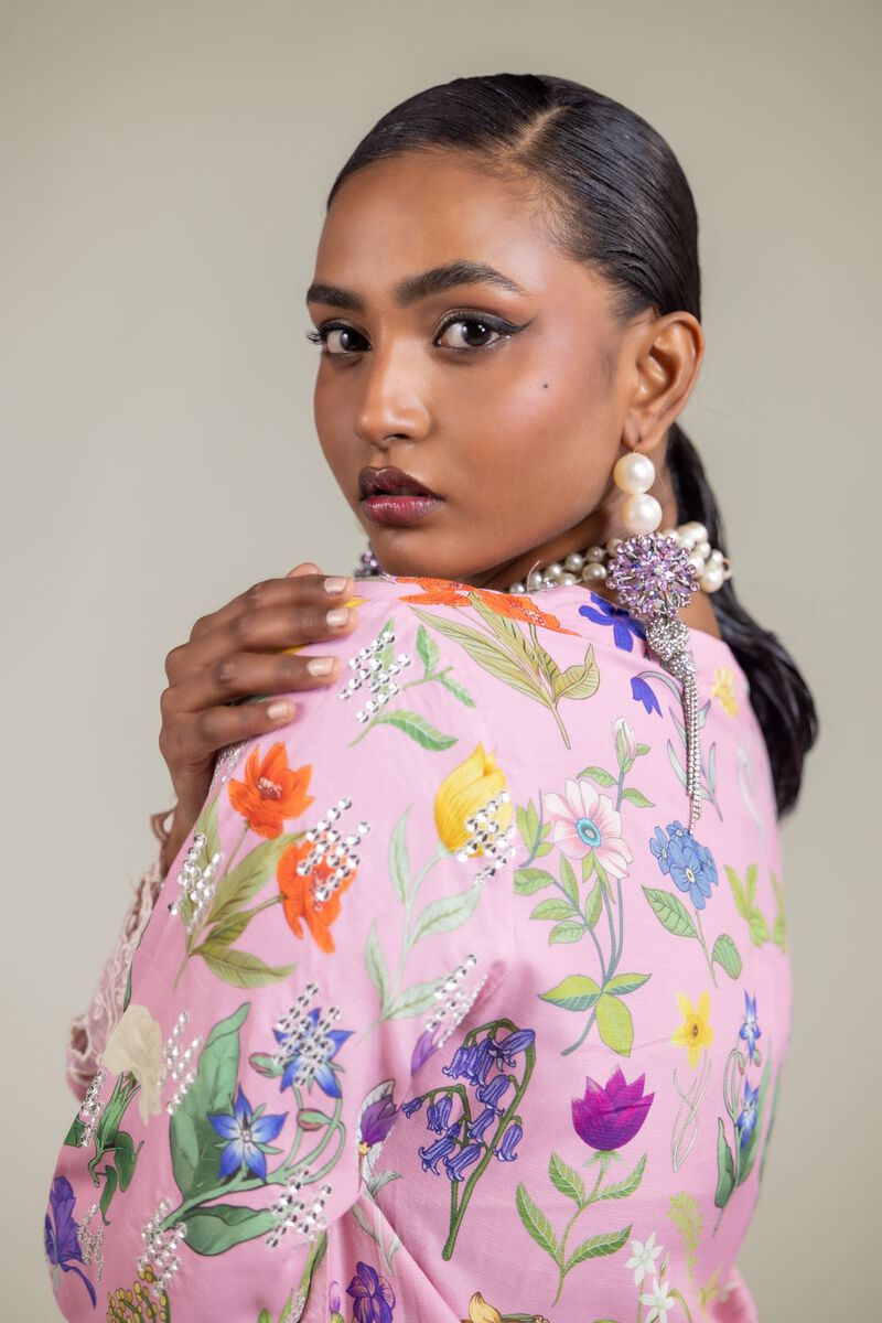 Raw Silk | Floral Embroidered Suit | GBP 155.00