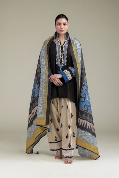 Embroidered | Raw Silk | Beige Silk Shalwar | GBP 30.00