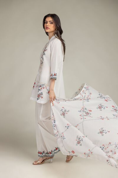 Embroidered | Cotton Net | Floral Cotton Dupatta | GBP 15.00