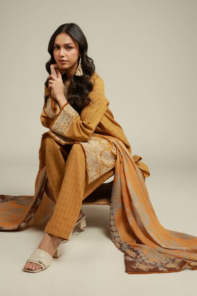 Embroidered | Dobby | Tailored 3-Piece Set | GBP 70.00