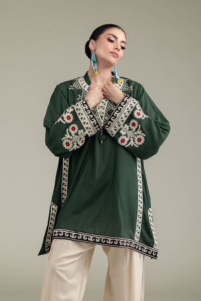 Embroidered | Raw Silk | Short Silk Kurta | GBP 35.00
