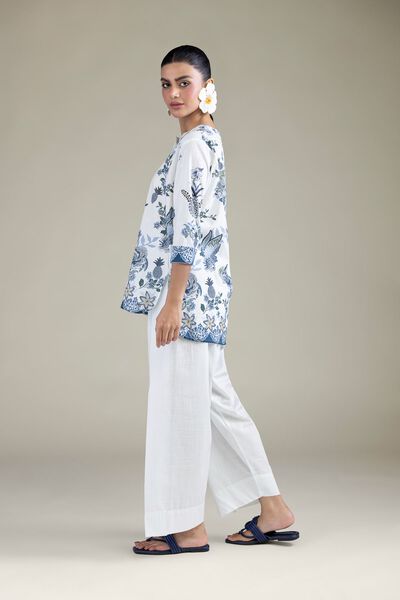 Embroidered | Cambric | White Cambric Trousers | GBP 25.00