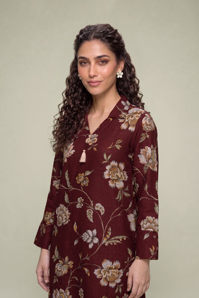 Printed | Light Khaddar | Floral Khaddar Kurta | GBP 30.00