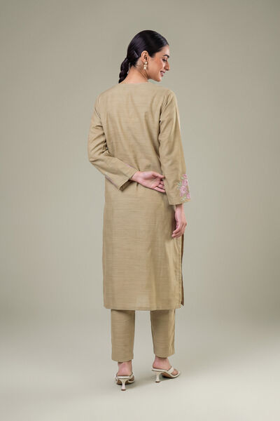 Embroidered | Light Khaddar | Beige Solid Pants | GBP 25.00