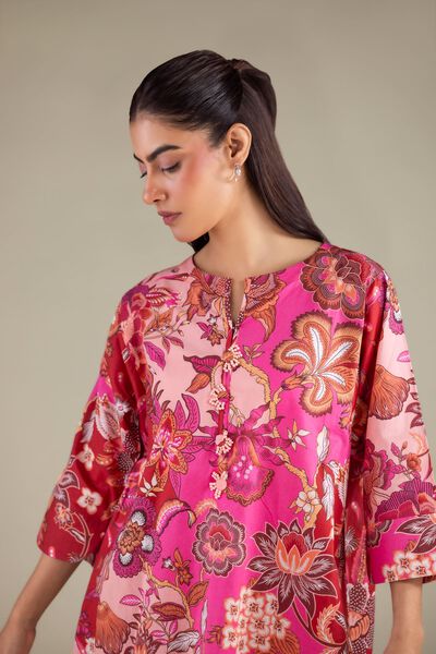 Printed | Cambric | Floral Keyhole Kurta | GBP 20.00