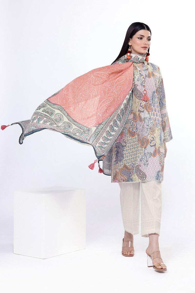 Printed | Slub Lawn | Fabrics 3 Piece | GBP 17.50