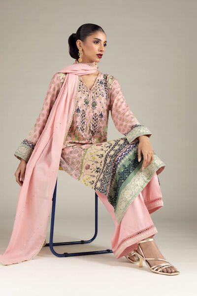 Embroidered | Raw Silk | 3 Piece Co-ord Set | GBP 80.00