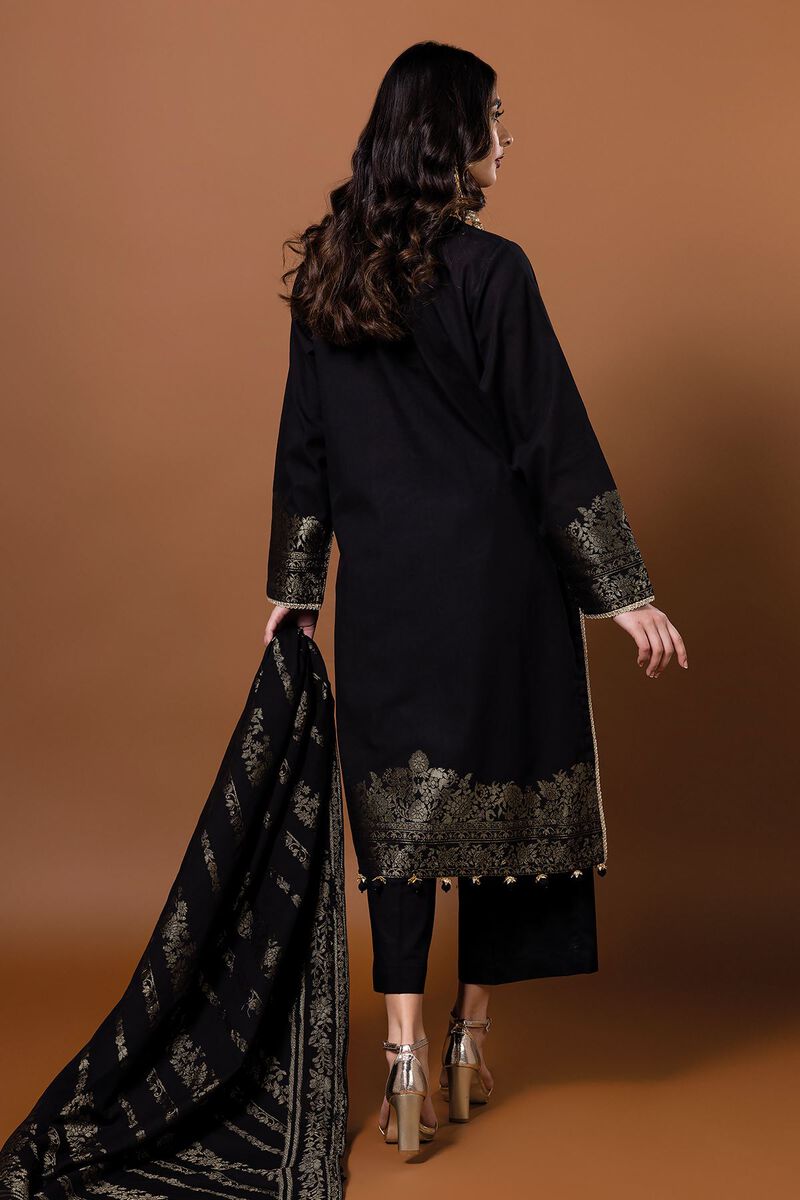 Dyed | Composed Polyester Brosha Jacquard | Fabrics 3 Piece | null