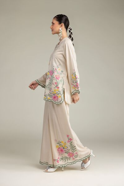 Embroidered | Raw Silk | Pants | GBP 40.00