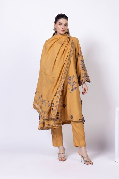 Embroidered | Light Oak Silk | Dupatta | GBP 25.00