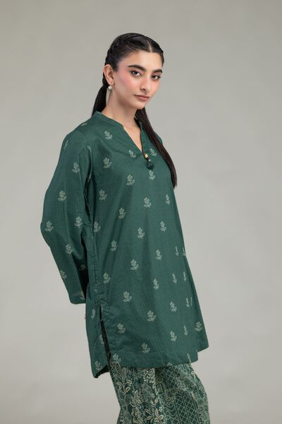 Printed | Cotton Dobby | Green Cotton Kurta | GBP 20.00