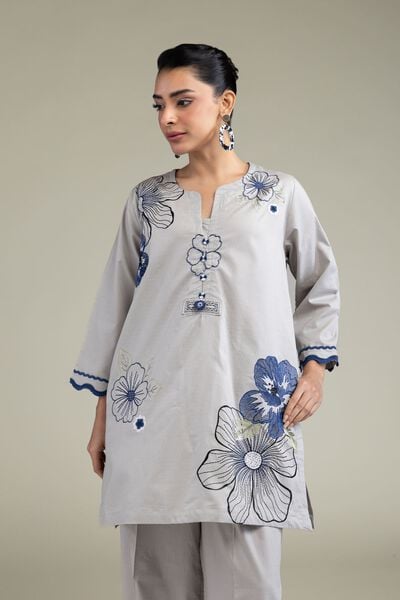 Embroidered | Cotton Dobby | Floral Cotton Kurta | GBP 25.00