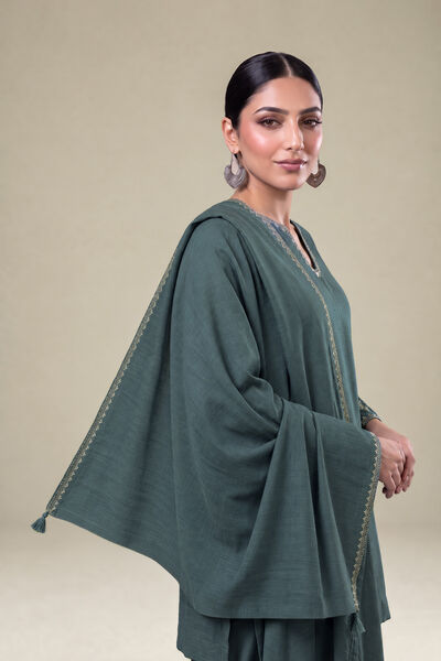 Embroidered | Light Khaddar | Blue Solid Dupatta | GBP 30.00