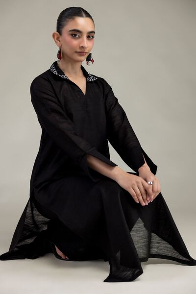 Dyed | Textured Cotton | Longline Cotton Kurta | GBP 30.00