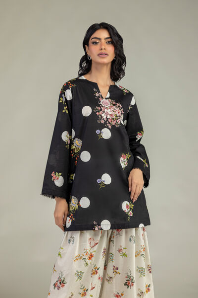 Embroidered | Cambric | Black Cambric Kurta | GBP 14.00