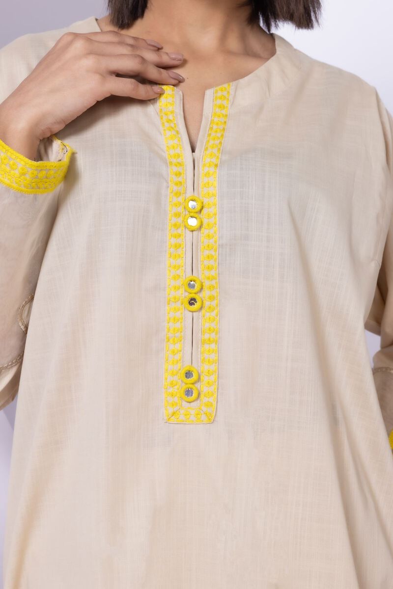 Embroidered | Crosshatch Poplin | Kurta | GBP 15.00