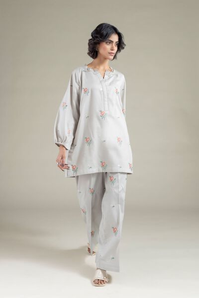 Embroidered | Textured Cotton | Pants | GBP 17.00