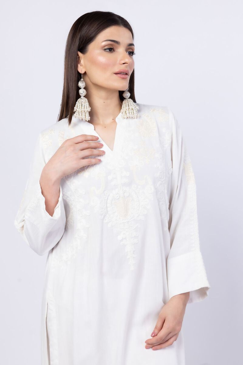 Embroidered | Crosshatch Raw Silk | Kurta | GBP 20.00