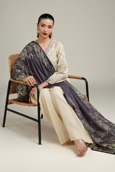 Embroidered | Raw Silk | Geometric Silk Kurta | GBP 55.00