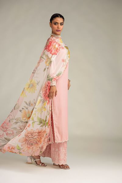 Embroidered | Mesuri | Pink Floral Dupatta | GBP 25.00