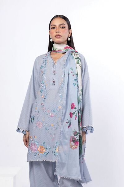 Embroidered | Cotton Dobby | Tailored 3 Piece | GBP 36.00