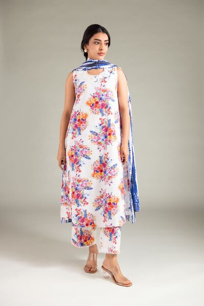 Printed  | Textured Cotton | Pants | GBP 20.00