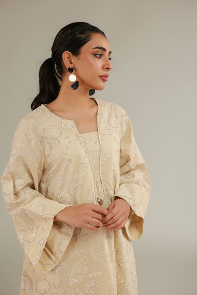 Cambric | Embroidered Beige Kurta | GBP 25.00