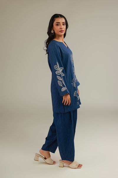 Embroidered | Cotton Dobby | Floral Navy Shalwar | GBP 15.00