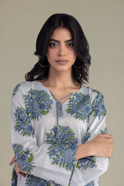 Printed | Cambric | Floral V-Neck Kurta | GBP 30.00