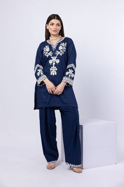 Embroidered | Crosshatch Raw Silk | Kurta | GBP 40.00