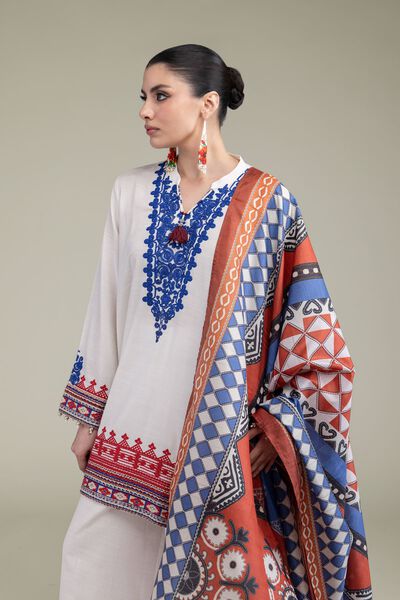 Embroidered | Polyester Silk | Silk Geometric Dupatta | GBP 20.00