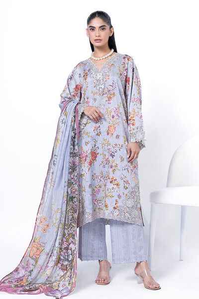 Embroidered | Cotton Satin | Fabrics 3 Piece | GBP 27.50