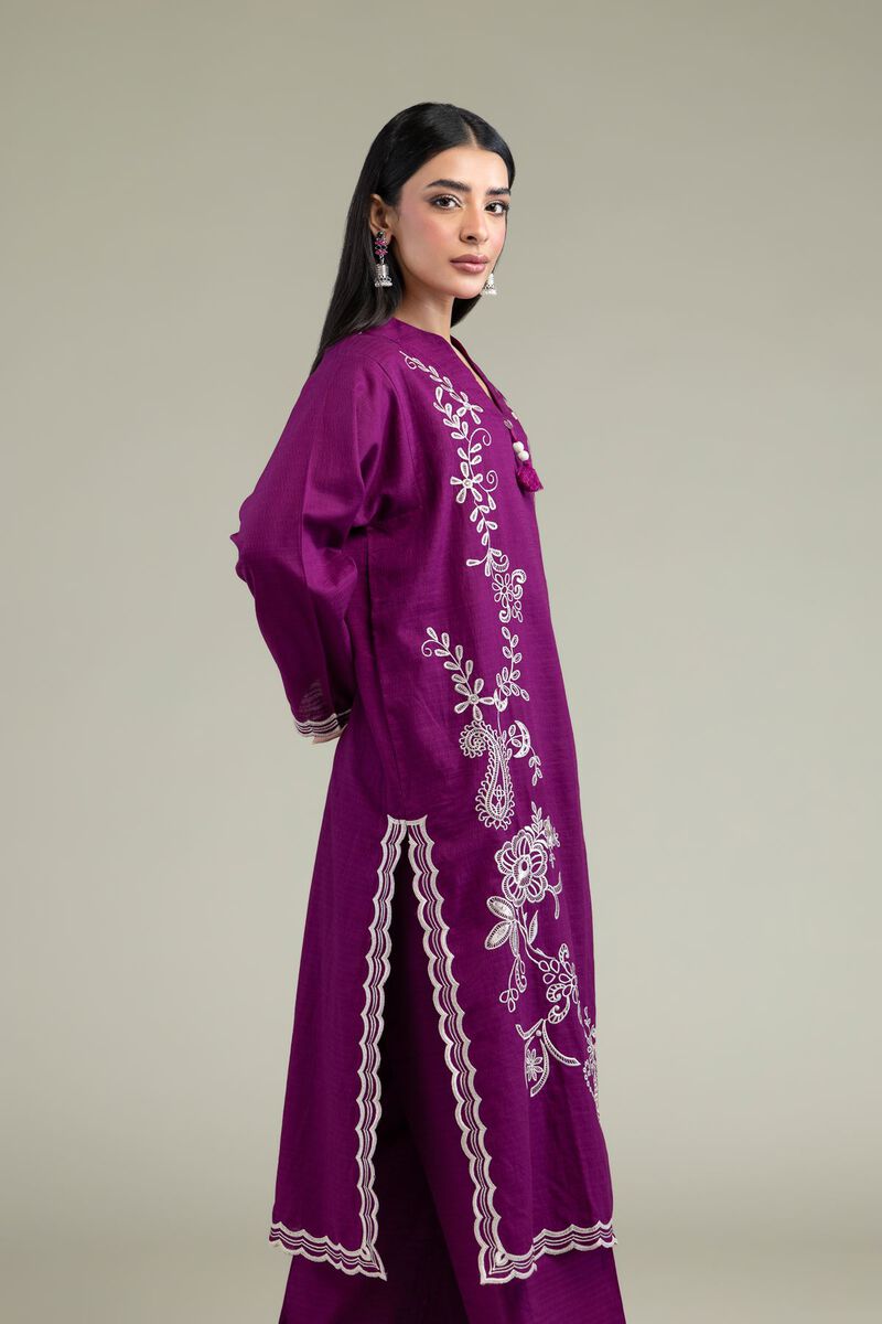 Embroidered | Cotton Dobby | Floral Longline Kurta | GBP 40.00