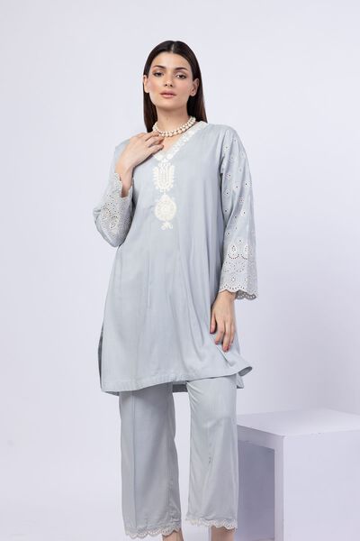 Embroidered | Crosshatch Raw Silk | Kurta | GBP 40.00