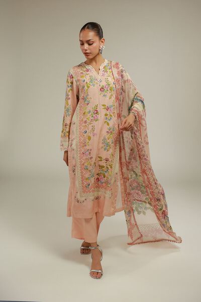 Embroidered | Raw Silk | Summer Solid Pants | GBP 20.00