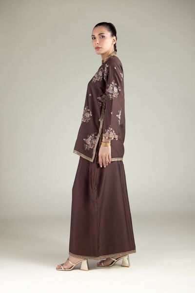 Embroidered | Raw Silk | Relaxed Solid Pants | GBP 20.00