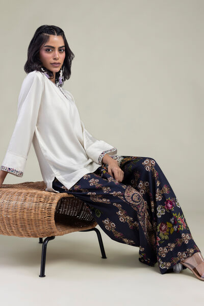 Embroidered | Viscose Crepe | Solid Viscose Tunic | GBP 30.00