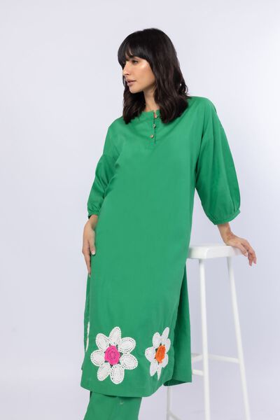 Embroidered | Crosshatch Poplin | Kurta | GBP 35.00