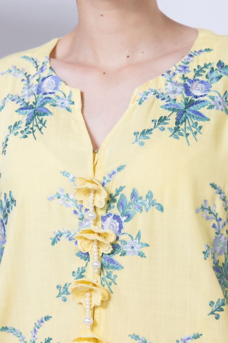 Embroidered | Crosshatch Raw Silk | Kurta | GBP 50.00