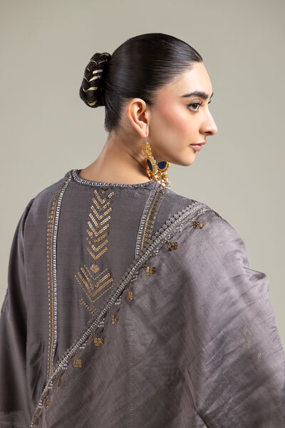 Cotton Net | Gray Cotton Dupatta | GBP 25.00