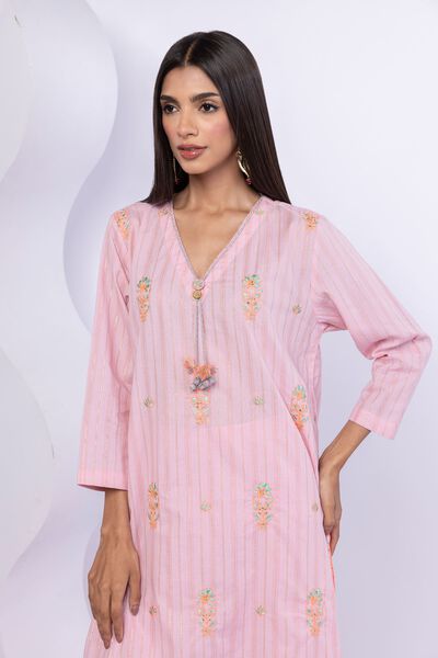 Embroidered | Lurex Stripes | Kurta | GBP 17.50