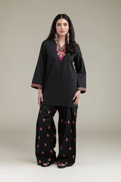 Embroidered | Cotton Dobby | Black Cotton Shalwar | GBP 25.00