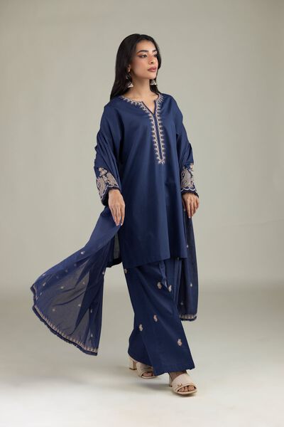 Embroidered | Cambric | Cambric Navy Pants | GBP 20.00