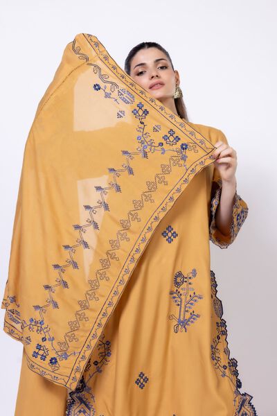 Embroidered | Light Oak Silk | Dupatta | GBP 25.00