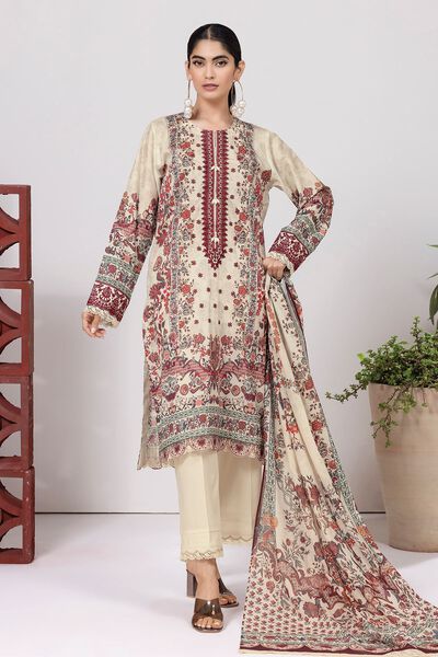 Slub Lawn | Embroidered | Fabrics 3 Piece | GBP 15.00